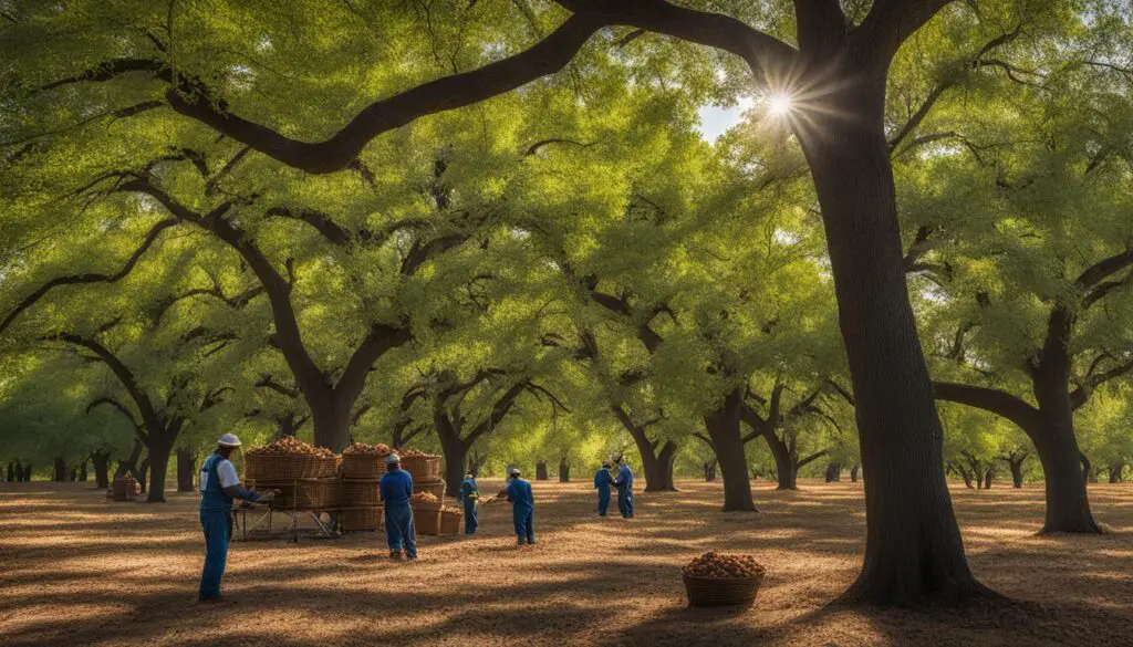 pecan tree harvesting stages