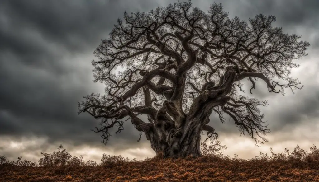 signs of a dying oak tree