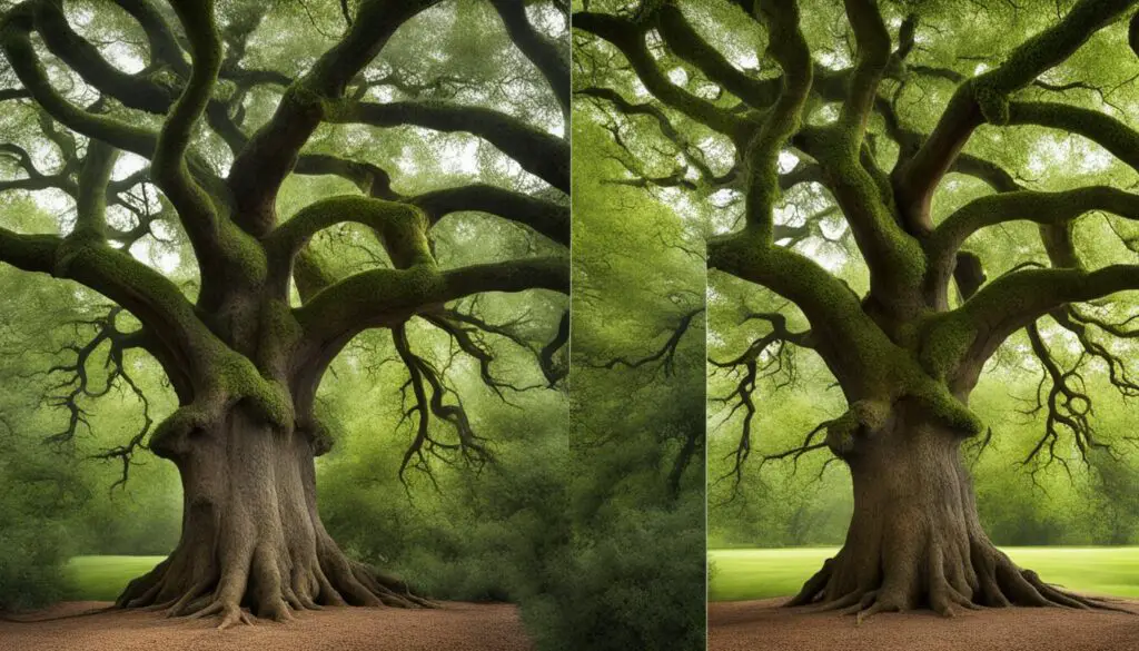 Oak tree growth stages