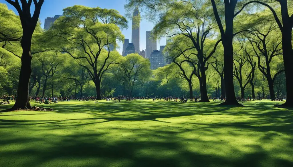 Central Park Evergreen Trees