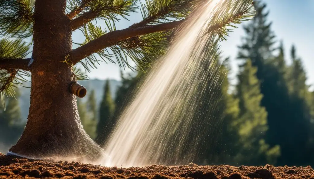 Optimal time to water pine trees