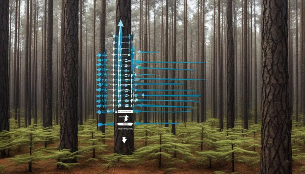 Pine tree sap production cycle