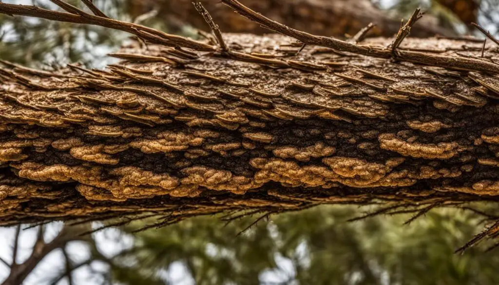 beetle activity in pine trees