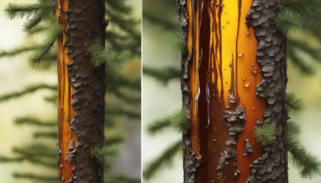 pine tree sap colors