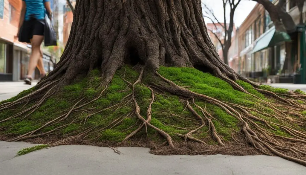 pine trees damage sidewalks