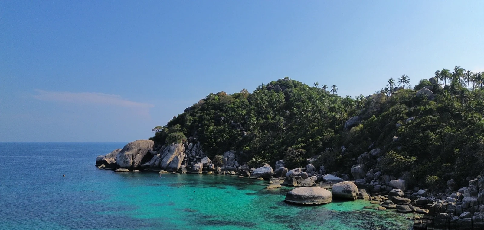 Aerial view of a sheltered bay in the Gulf of Thailand near Koh Samui
